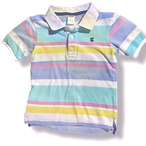Gymboree Blue and Yellow Polo Shirt Casual Striped Design
